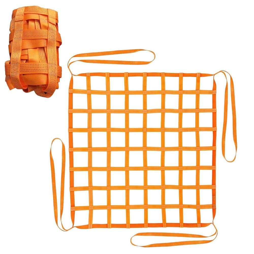 OGETFUUR 3.3 ft. x 3.3 ft. Orange Polyester Safety Lifting Straps, Cargo Lifting Nets, Flat Sling Hoisting Nets