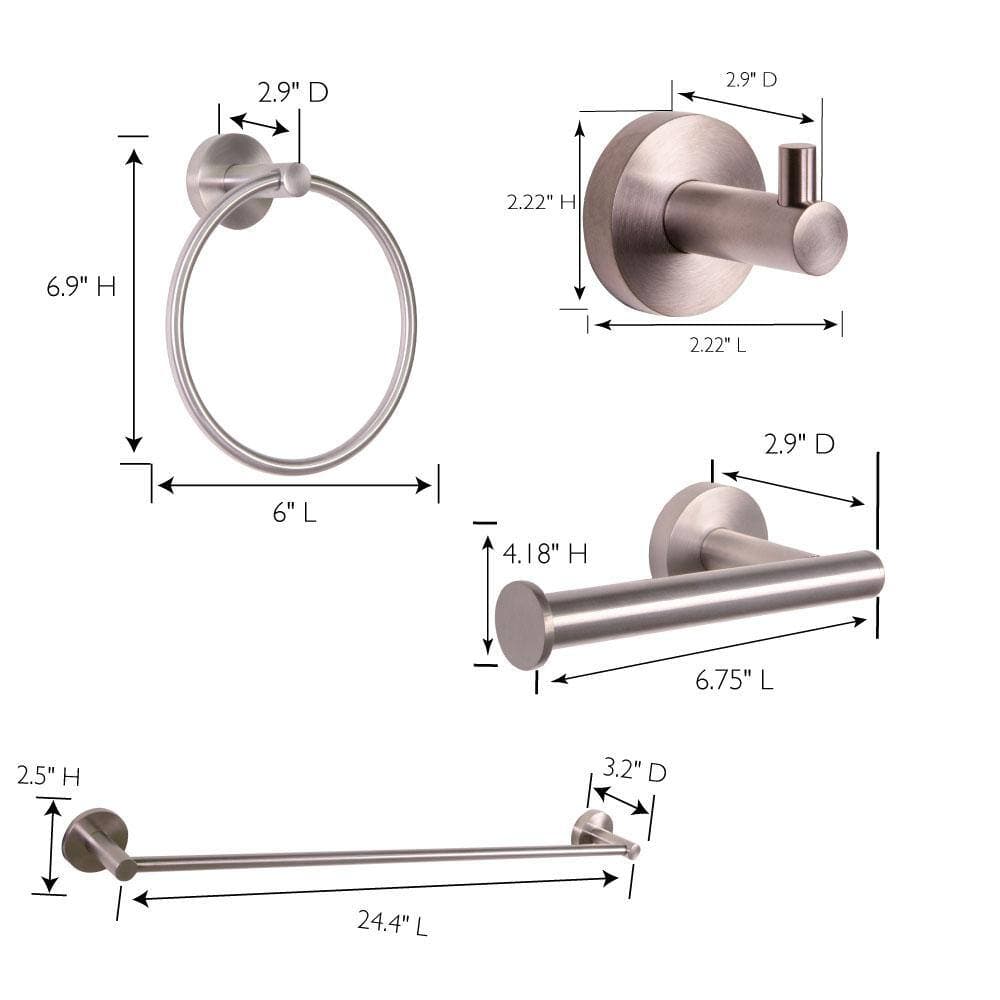 Design House Kelton Bath Hardware Set Accessories with Mounting Hardware (4)