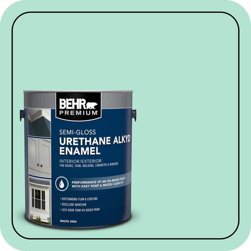 BEHR PREMIUM 1 gal. #P420-2 Crystal Rapids Urethane Alkyd Semi-Gloss Enamel Interior/Exterior Paint