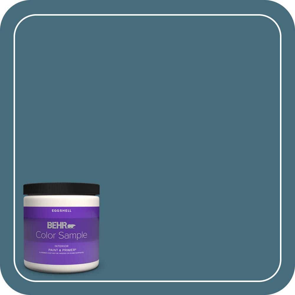 BEHR PREMIUM PLUS 8 oz. #S480-6 Poseidon Eggshell Enamel Interior Paint & Primer Color Sample