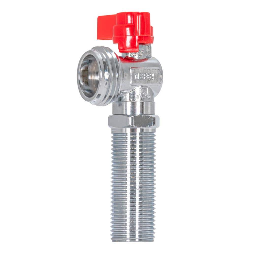 EASTMAN 1/2 in. IPS x 3/4 in. Brass MIP x MHT Hose 1/4 Turn Washing Machine Valve (Red Handle)