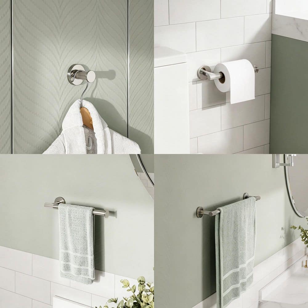 GRANDJOY 23 in. Towel Rack Set Stainless Steel 4-Piece Screw-in with Mounting Hardware in Chrome (2)