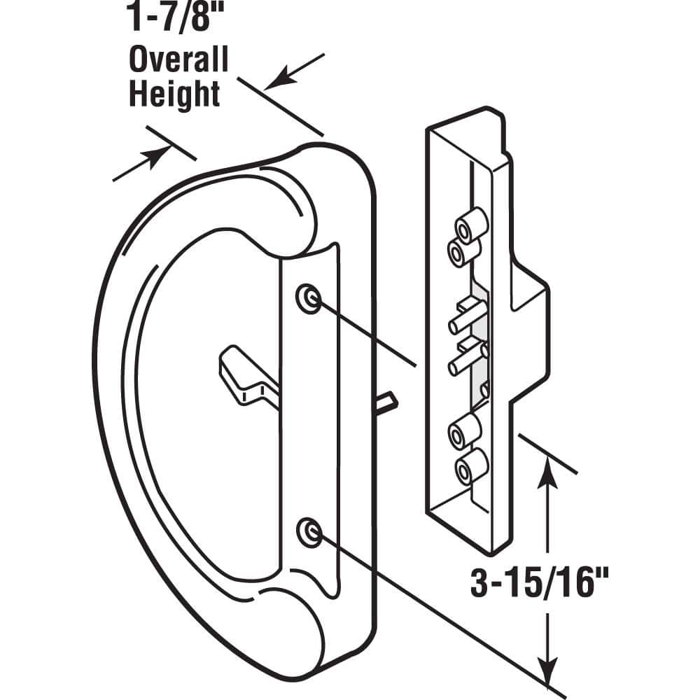 Prime-Line Diecast, White, Patio Door Handle (2)