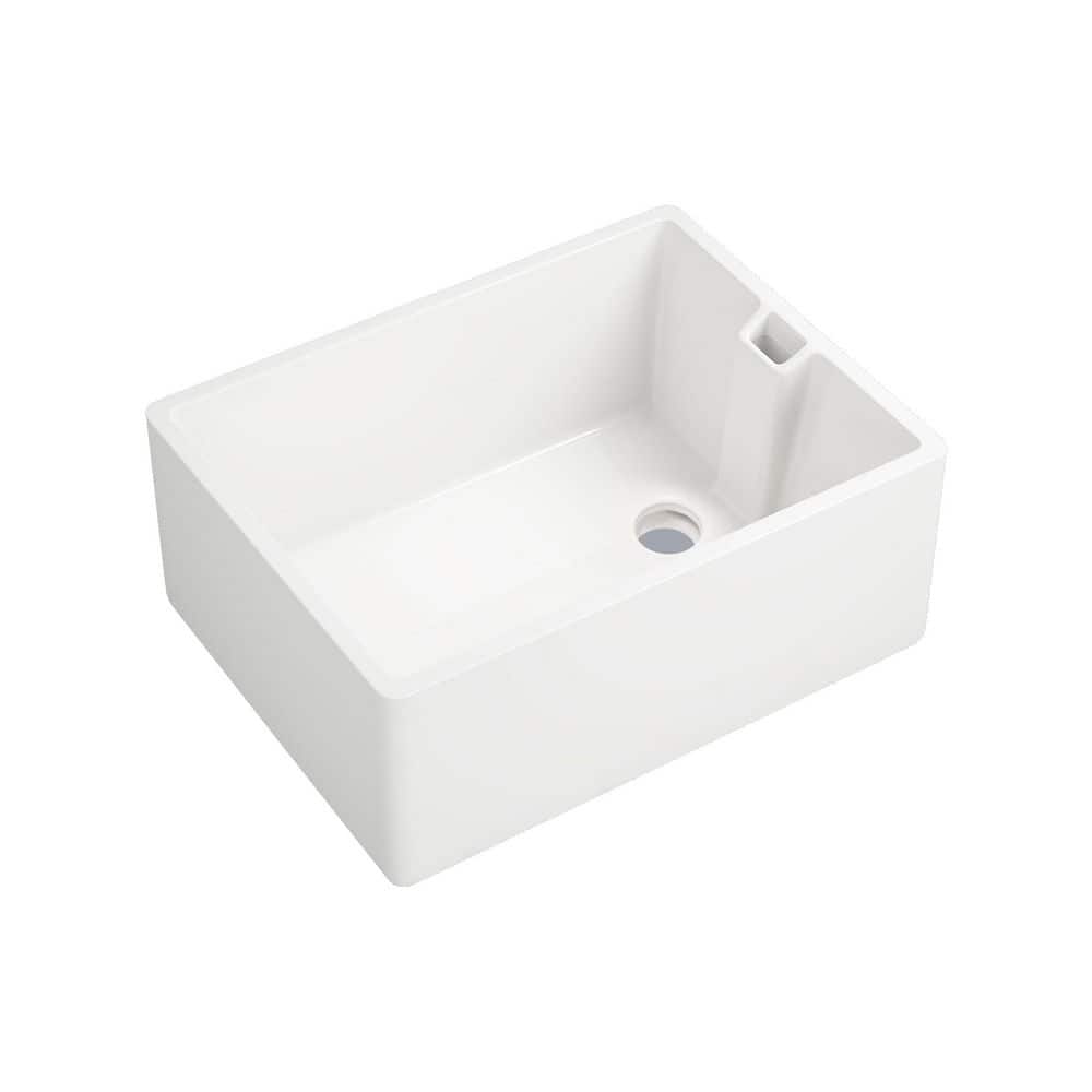 LIVACA 23.6 in. x 18 in. Drop-In Ceramic Bathroom Sink in White with Scratch-Resistant Glaze Durable Construction (1)