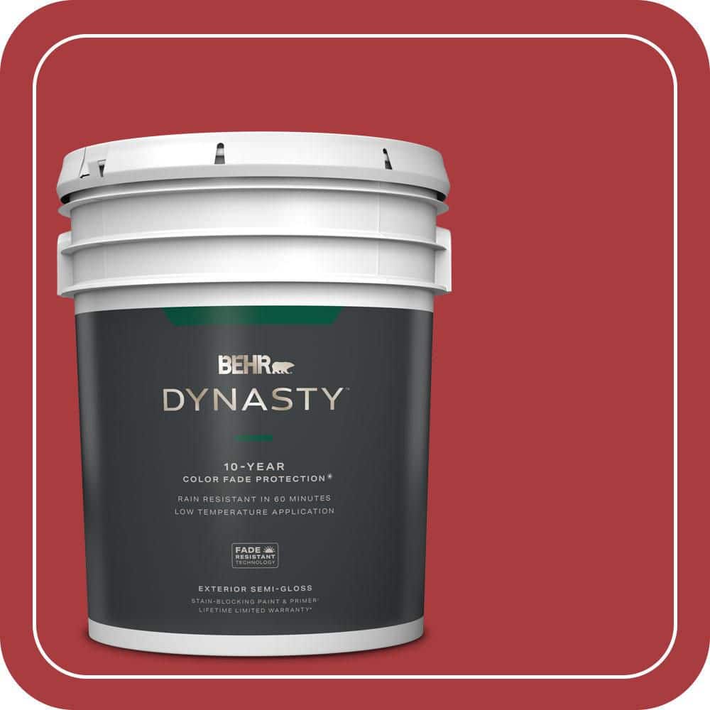 BEHR DYNASTY 5 gal. #S-G-160 California Poppy Semi-Gloss Exterior Stain-Blocking Paint & Primer