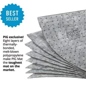 PIG 1. 25ft W x 1. 6ft L High Quality Polypropylene Perforated Universal Absorbent Flooring Mat Pad, 5-Pack (4)