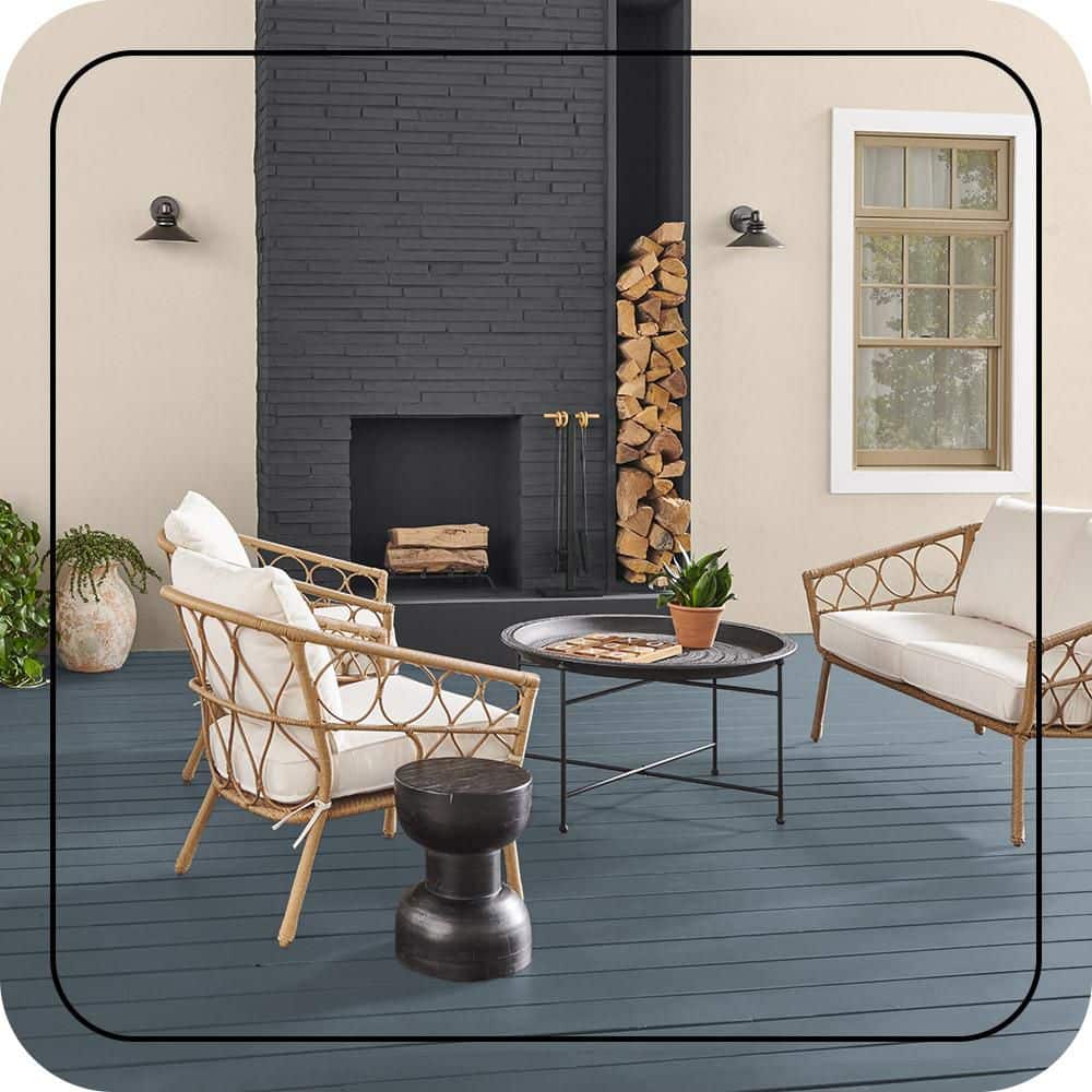 BEHR PREMIUM 1 gal. #N480-5 Adirondack Blue Solid Color Waterproofing Exterior Wood Stain and Sealer (4)