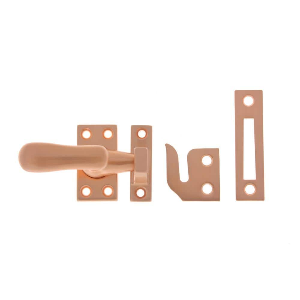 idh by St. Simons Bright Copper Solid Brass Large Window Sash Lock with Casement Fastener (1)