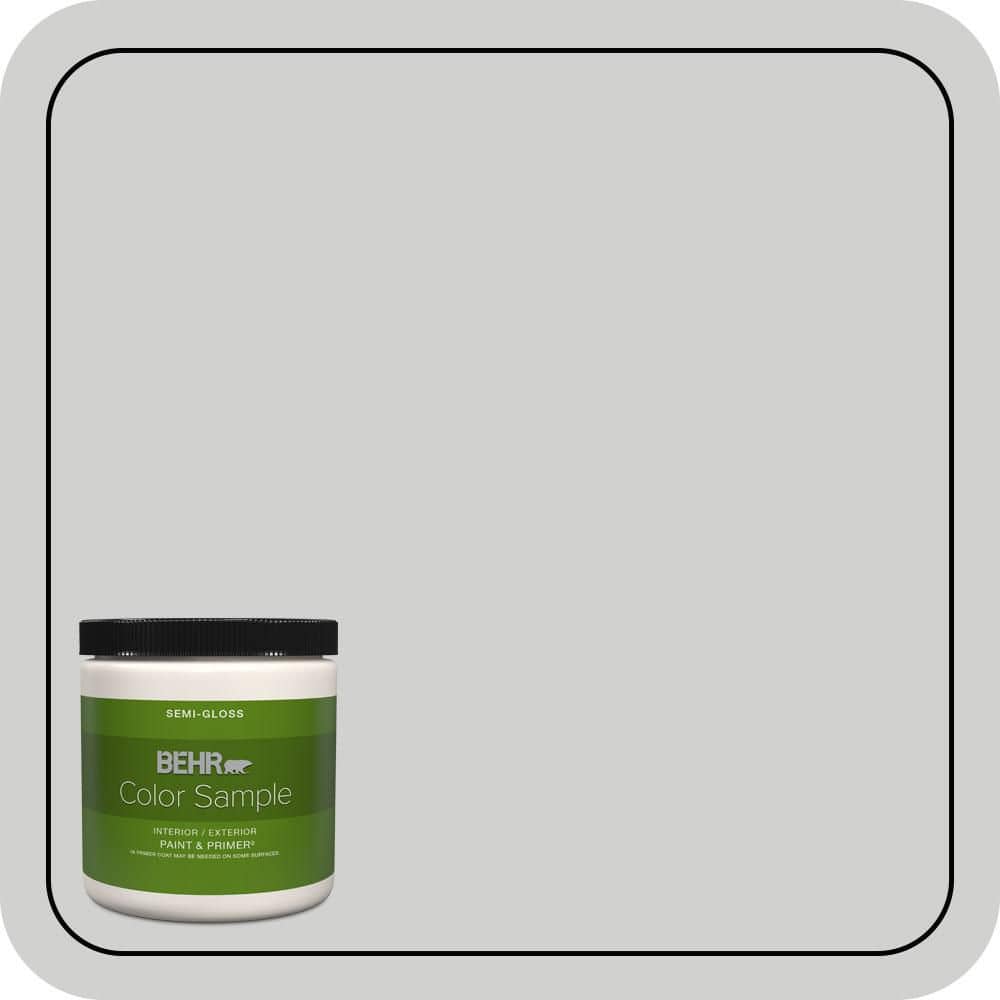 BEHR PREMIUM PLUS 8 oz. #N520-1 White Metal Semi-Gloss Interior/Exterior Paint & Primer Color Sample