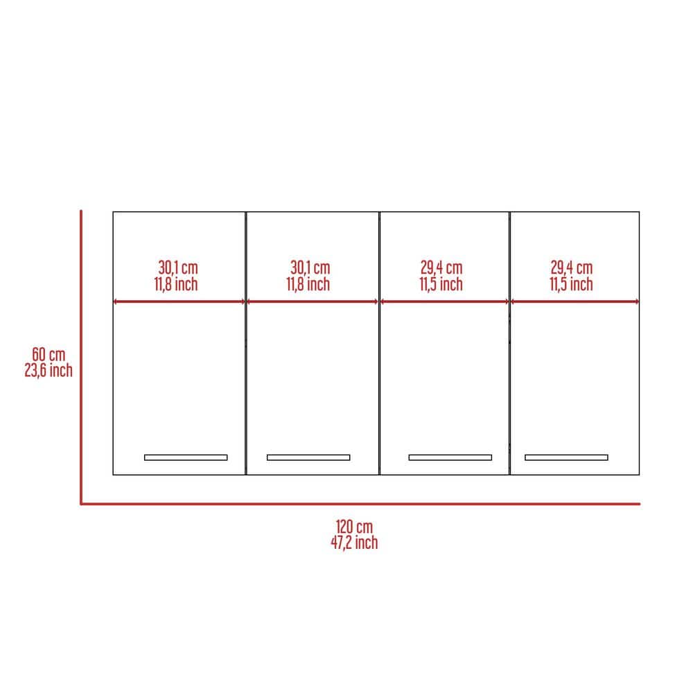 Tahanbath 13.10 in. W x 47.20 in. D x 23.60 in. H Bathroom Storage Wall Cabinet in Black with 4 Doors and 2 Cabinets (2)