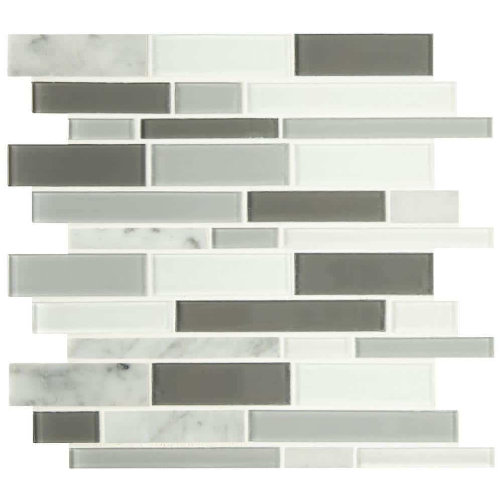 MSI Positano Interlocking 12 in. x 14 in. x 0.24 in. Glass Mesh-Mounted Mosaic Wall Tile (1 sq. ft./Each) (2)
