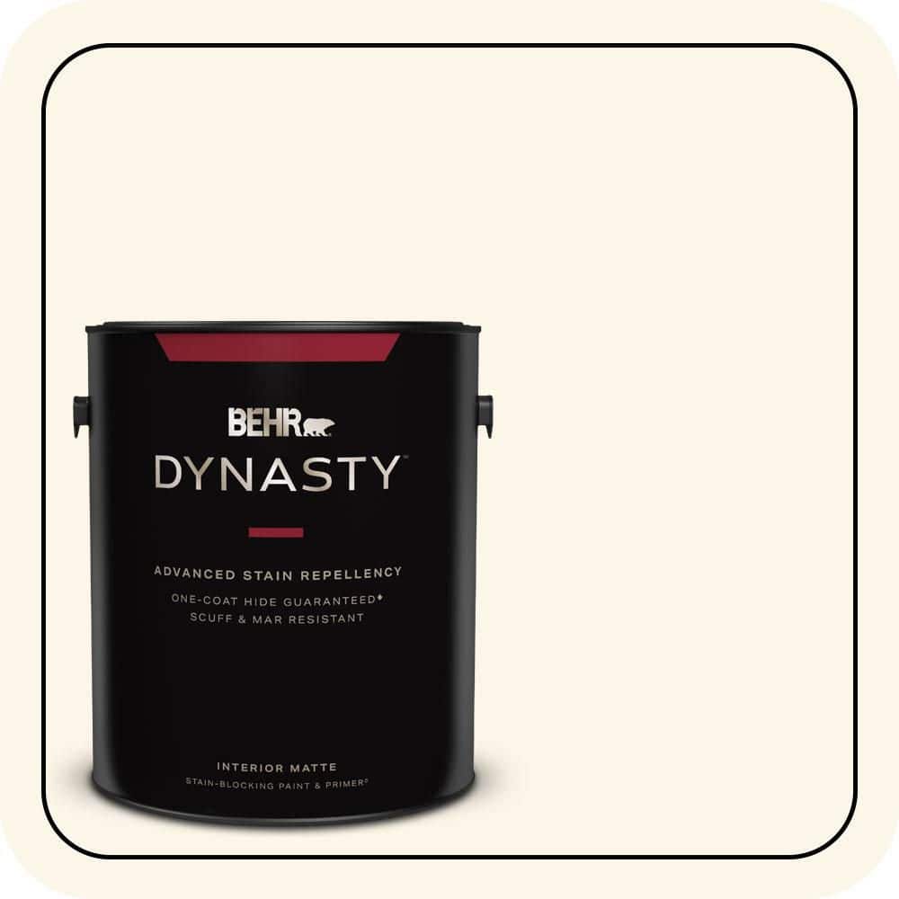 BEHR DYNASTY 1 gal. #PWN-20 Whipping Cream Matte Interior Stain-Blocking Paint & Primer