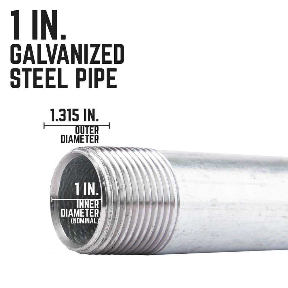 PIPE DECOR 1 in. Galvanized Steel Pipe (4-Pack) (3)