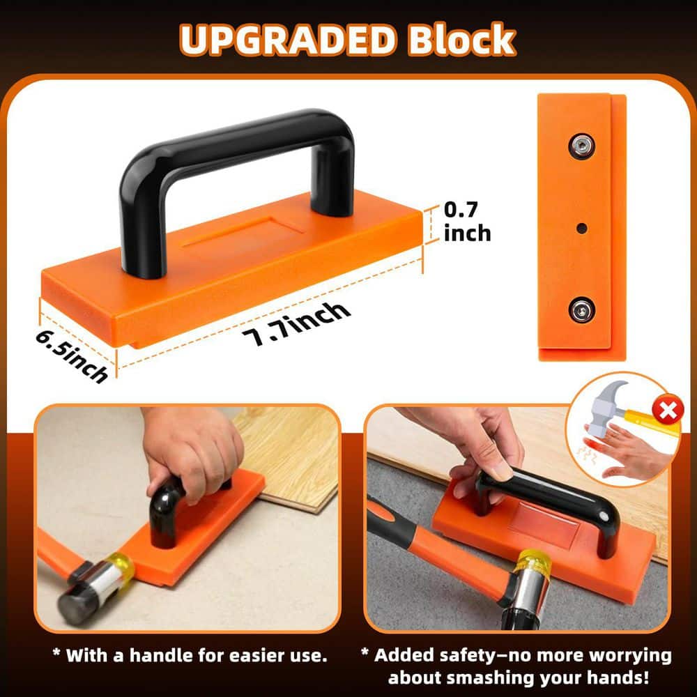 Laybus Laminate Wood Flooring Installation Kit with Double-Faced Mallet, Tapping Block with Handle, 2 in 1 Flooring Spacers (3)