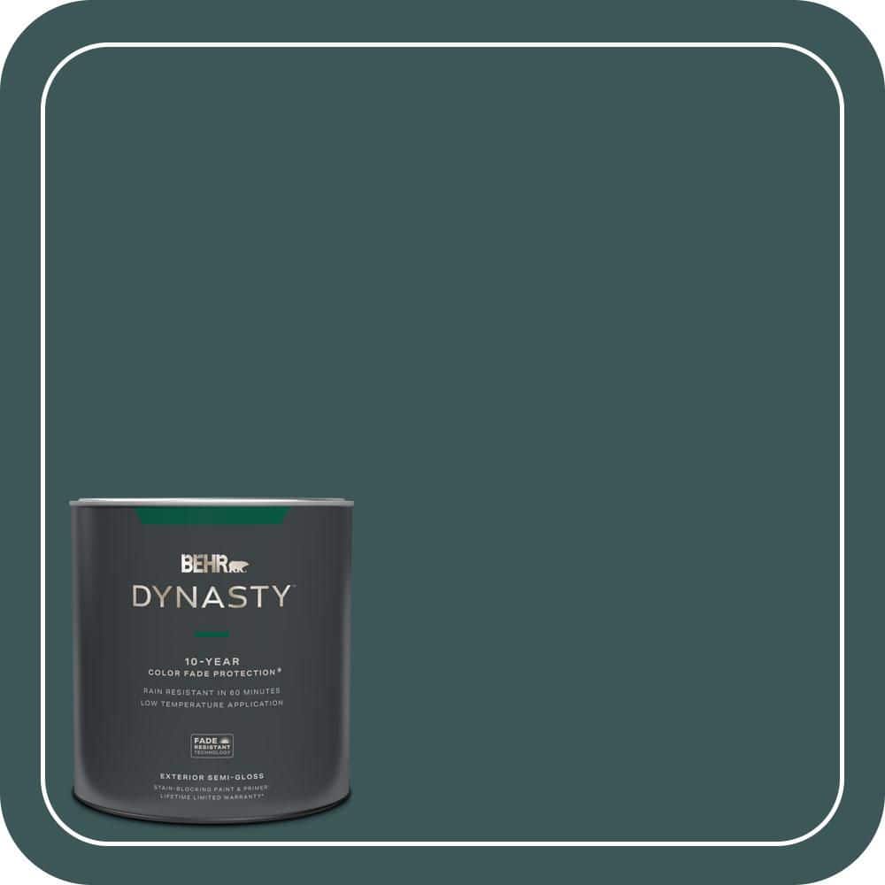 BEHR DYNASTY 1 qt. #PPU12-01 Abysse Semi-Gloss Exterior Stain-Blocking Paint & Primer