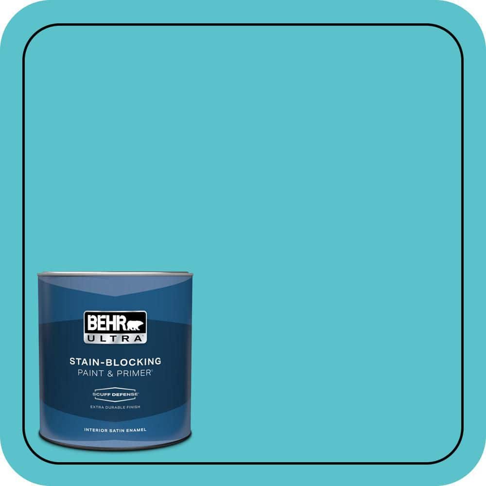 BEHR ULTRA 1 qt. #510B-5 Jamaican Sea Extra Durable Satin Enamel Interior Paint & Primer