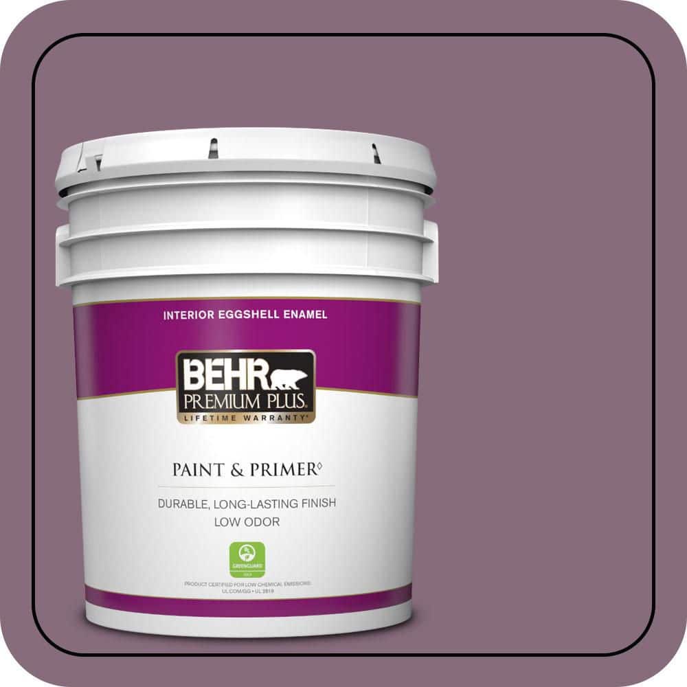 BEHR PREMIUM PLUS 5 gal. #S110-6 Plum Royale Eggshell Enamel Low Odor Interior Paint & Primer