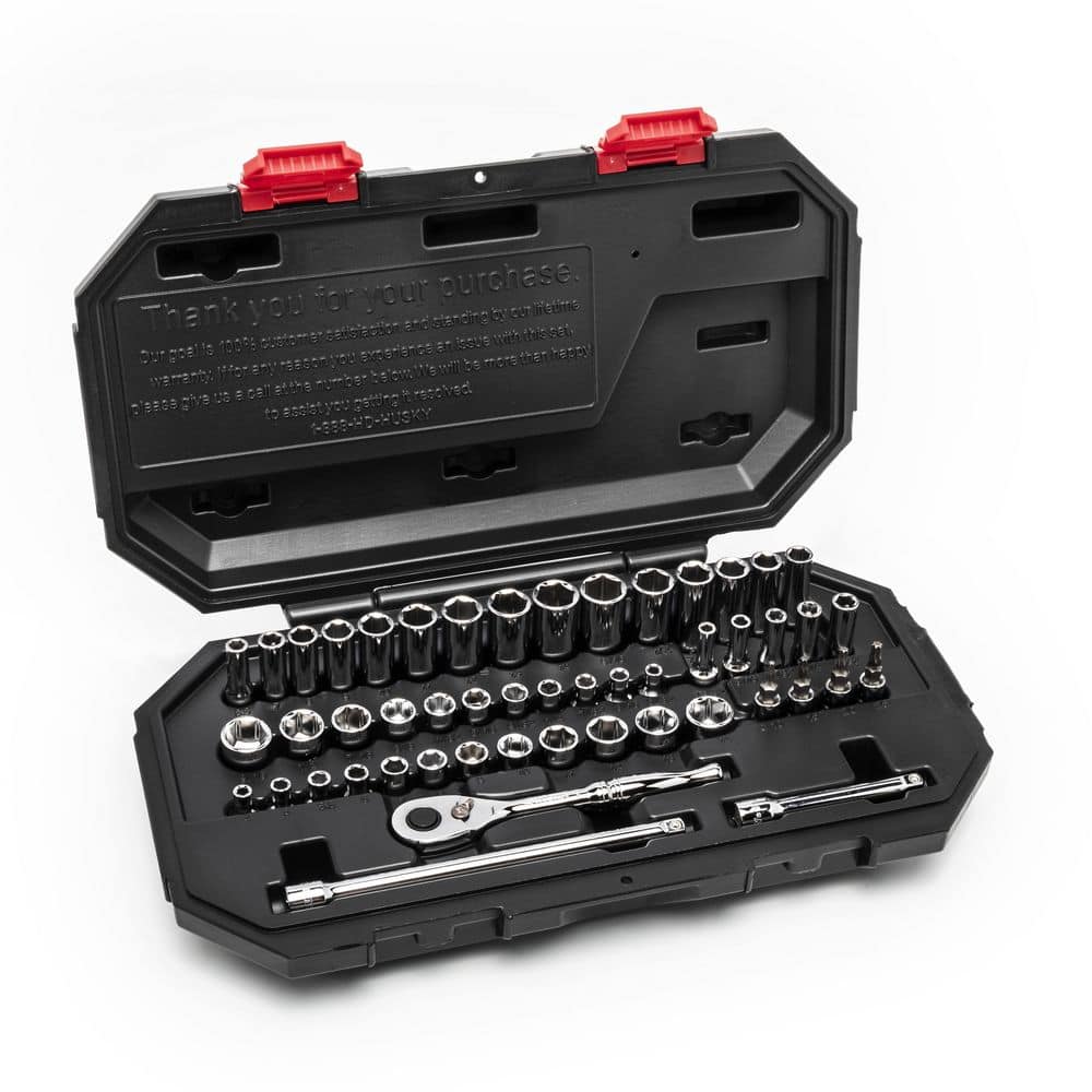 Husky 1/4 in. Drive Mechanics Tool Set with Drive Torque Wrench (51-Piece) (3)