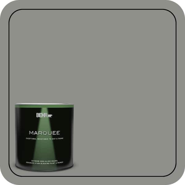 BEHR MARQUEE 1 qt. #PPU24-20 Letter Gray Semi-Gloss Enamel Exterior Paint & Primer (2)