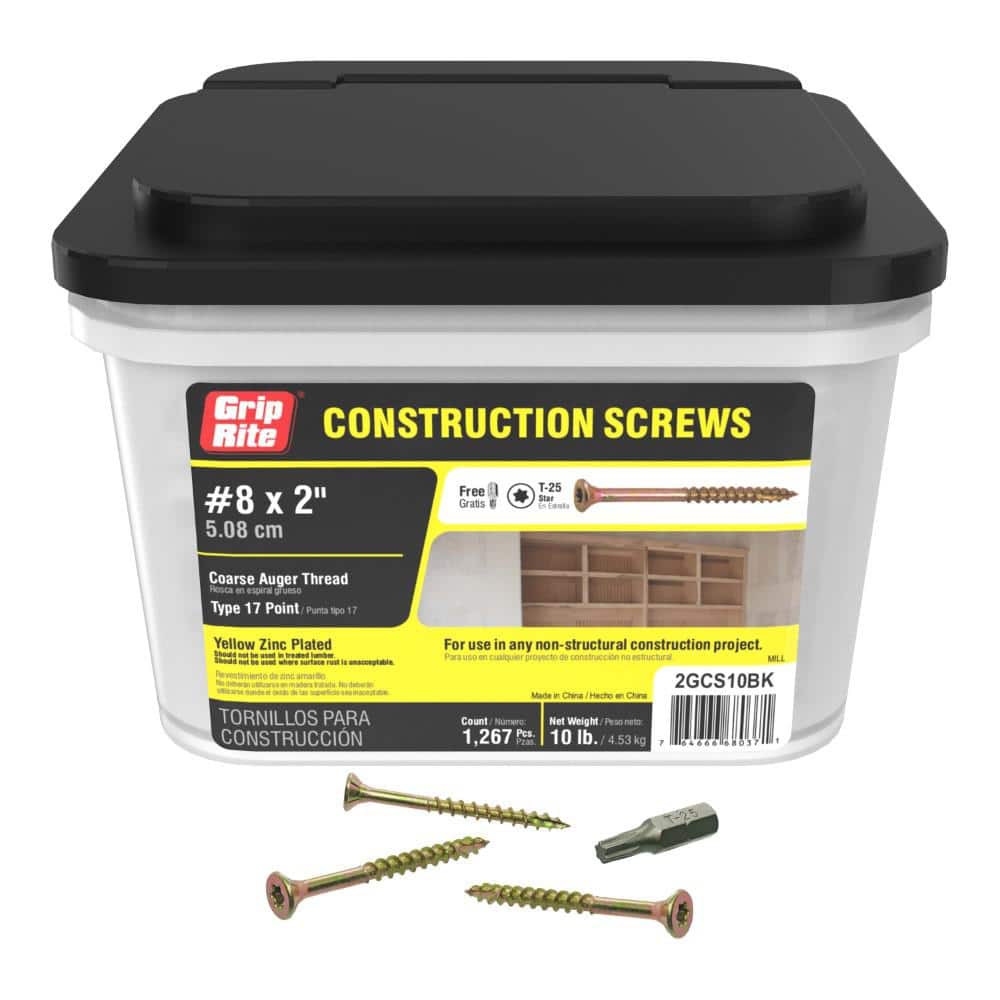 Grip-Rite #10 . Star Drive Dual Flat Head Coarse Thread Construction Screws 10 lb. Box (1)