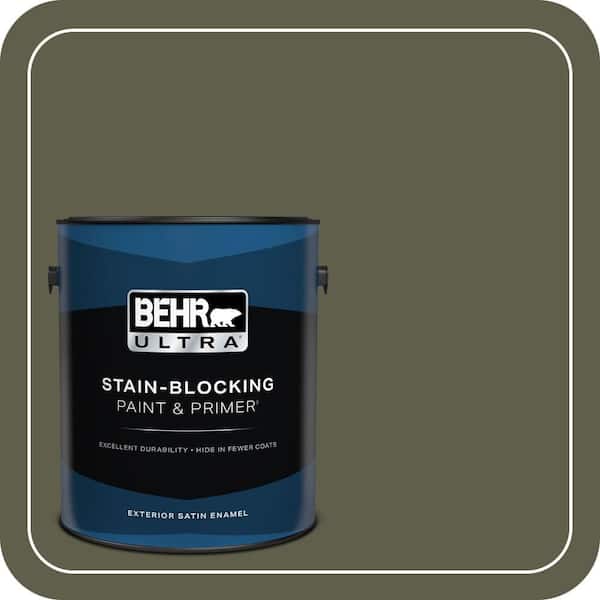 BEHR ULTRA 1 gal. #MQ6-58 Fig Tree Satin Enamel Exterior Paint & Primer (2)