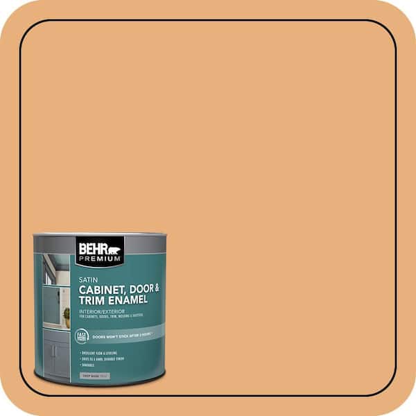 BEHR PREMIUM 1 qt. #M240-5 Squash Bisque Satin Enamel Interior/Exterior Cabinet, Door & Trim Paint (2)