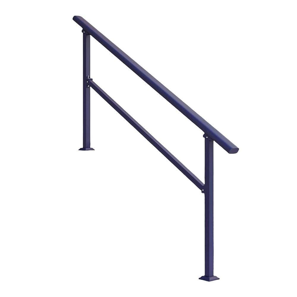 Angel Sar 4.4 ft. Metal Handrails for Outdoor Steps, 1-Step to 4-Step Stair Handrail and Indoor Stair Railing Kit (2)