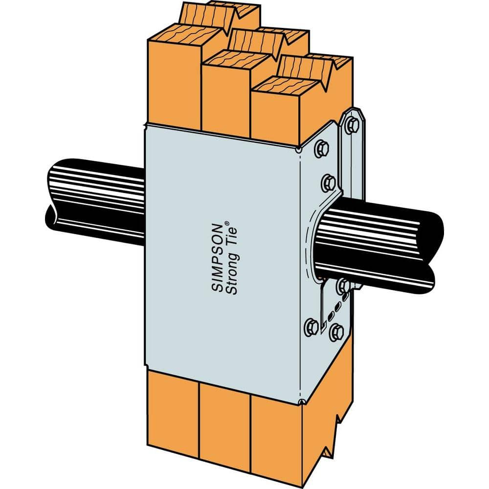 Simpson Strong-Tie HSS Galvanized Stud Shoe for Double 2x Nominal Lumber, with Strong-Drive SDS Screws (2)