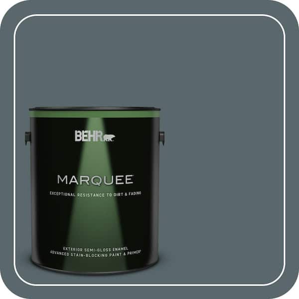 BEHR MARQUEE 1 gal. #N470-6 Whale Gray Semi-Gloss Enamel Exterior Paint & Primer (2)