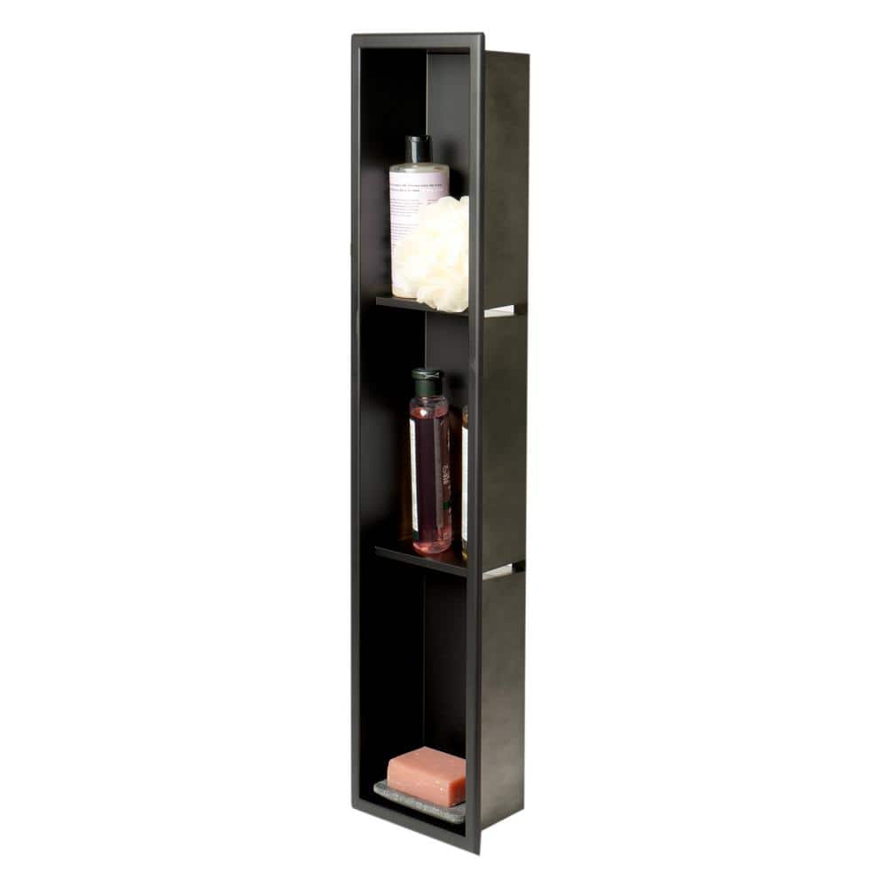 ALFI BRAND Matte Black 8 in. x 36 in. Stainless Steel Niche (1)