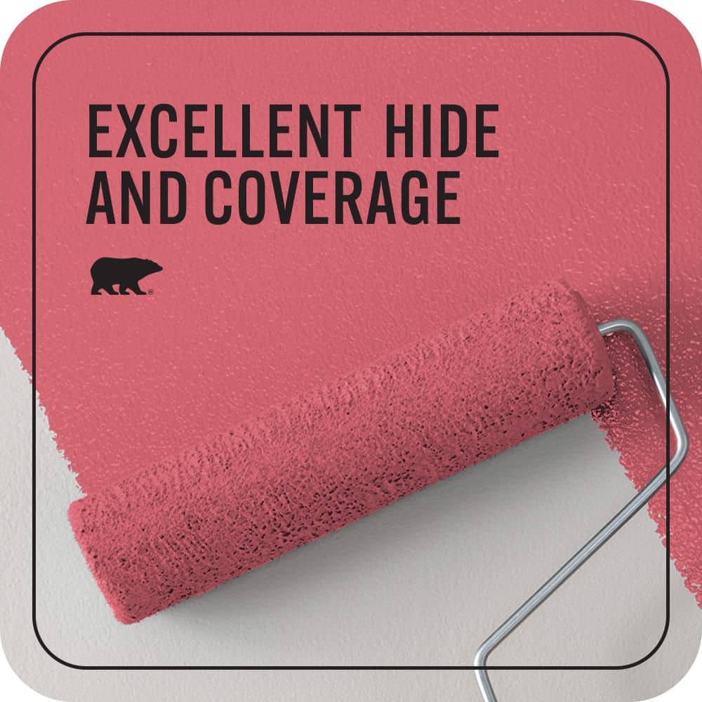BEHR PREMIUM PLUS 8 oz. #P150-5A Strawberry Taffy Satin Enamel Interior/Exterior Paint and Primer Color Sample (4)