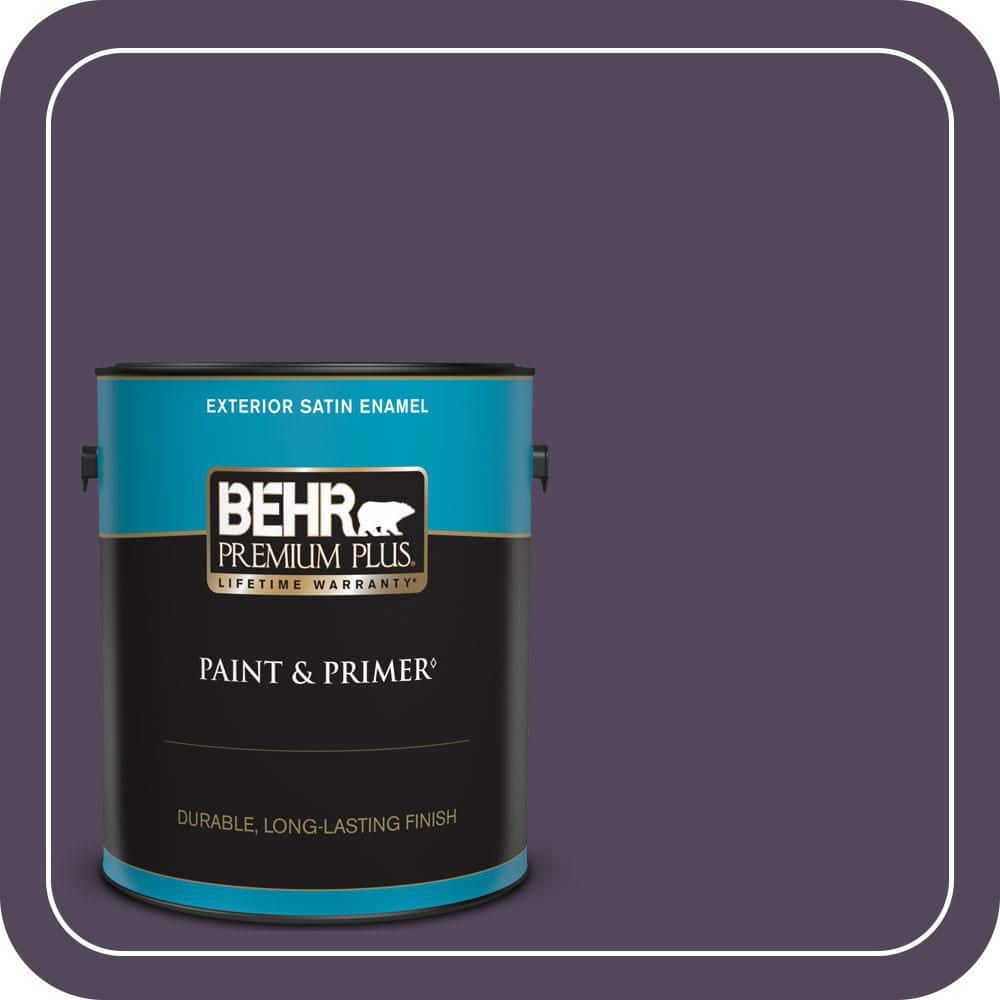BEHR PREMIUM PLUS 1 gal. #PPU17-01 Mata Hari Satin Enamel Exterior Paint & Primer