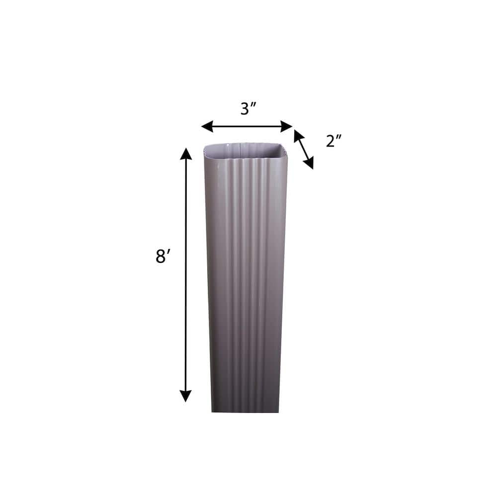 Spectra Pro Select 2 in. x 3 in. x 8 ft. Musket Brown Aluminum Downpipe (2)