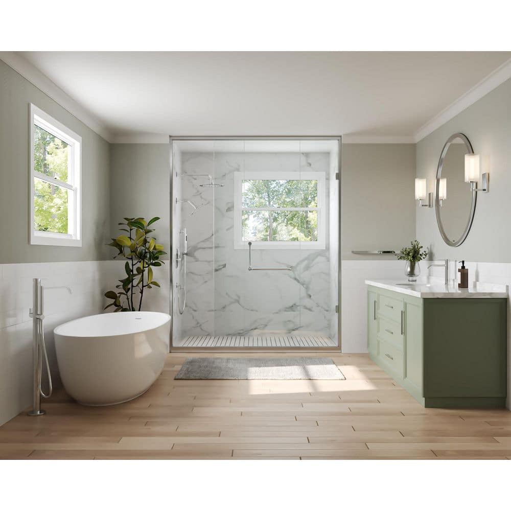 GRANDJOY ClassicRain 3 in 1 Showers with Valve 3-Spray Dual Wall Mount 10 in. Fixed and Handheld Shower Head 2.5 GPM in Chrome (2)