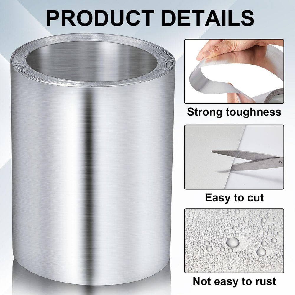 Laybus 6 in. x 50 ft. Aluminum Flashing Roll Roof Flashing for Roof and Garden, Preventing Roofing Stains and Moss, 2 Pcs (3)