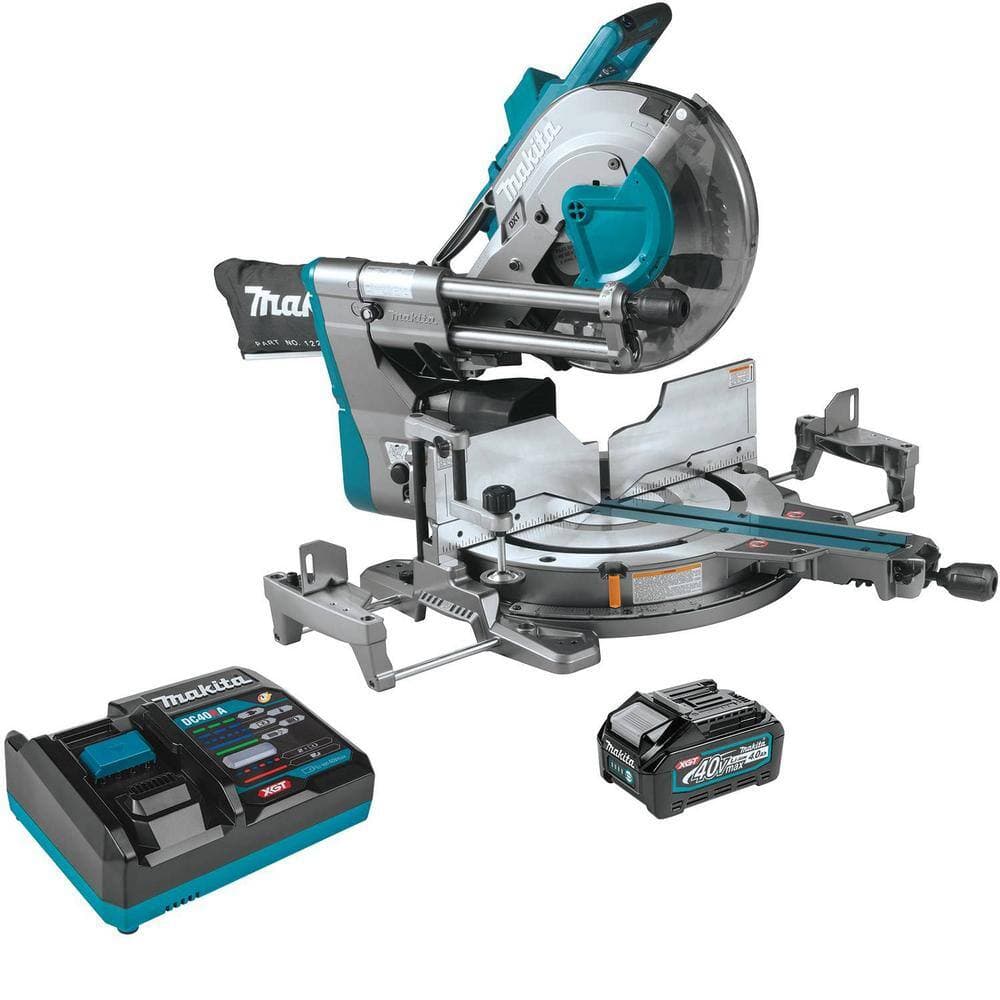 Makita 40V max XGT Brushless Cordless 12 in. Dual-Bevel Sliding Compound Miter Saw Kit (4.0Ah) with XGT 4.0Ah Battery (3)