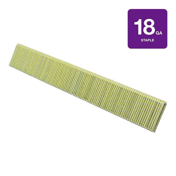 Grip-Rite 7/32 in. x 1 in. 18-Gauge Adhesive Collated Electrogalvanized SX-Style Narrow Crown Finishing Staples 5000 per Box (2)