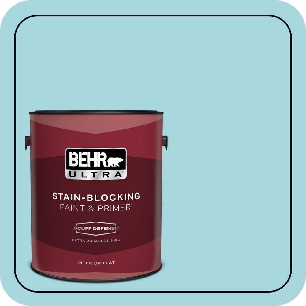 BEHR ULTRA 1 gal. #520C-3 Rapture Blue Extra Durable Flat Interior Paint & Primer (1)