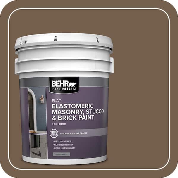 BEHR PREMIUM 5 gal. #MS-46 Chestnut Brown Elastomeric Masonry, Stucco and Brick Exterior Paint (2)