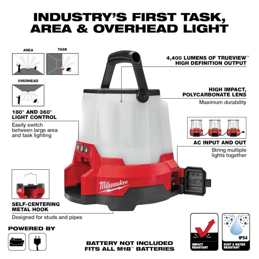 Milwaukee M18 18-Volt Lithium-Ion Cordless 4400-Lumen RADIUS LED Compact Site Light (Tool-Only) (3)