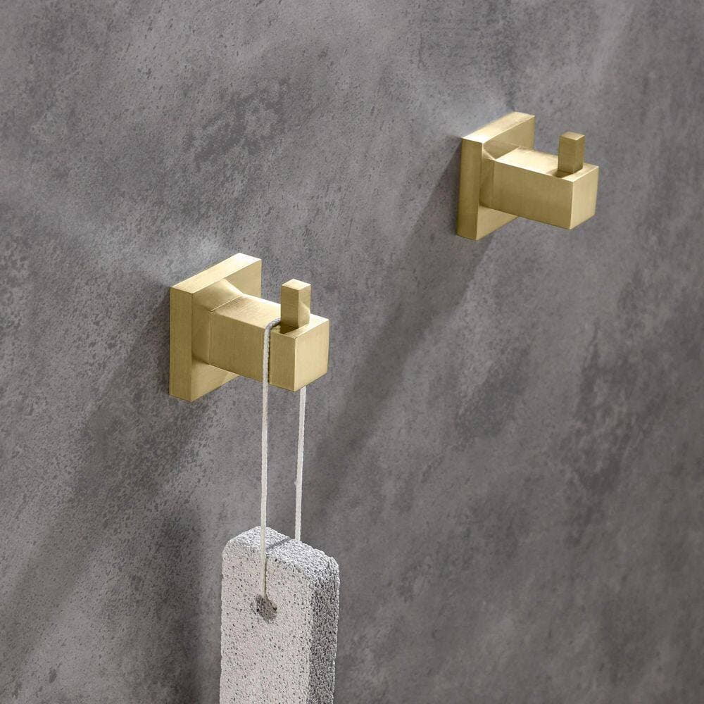 KIBI Bathroom Accessories J-Hook Robe/Towel Hook 3-Pieces (2)