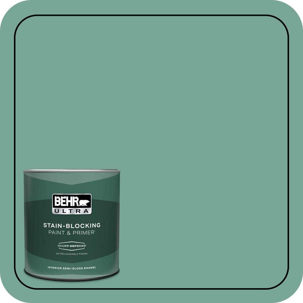 BEHR ULTRA 1 qt. #MQ6-38 Patina Extra Durable Semi-Gloss Enamel Interior Paint & Primer