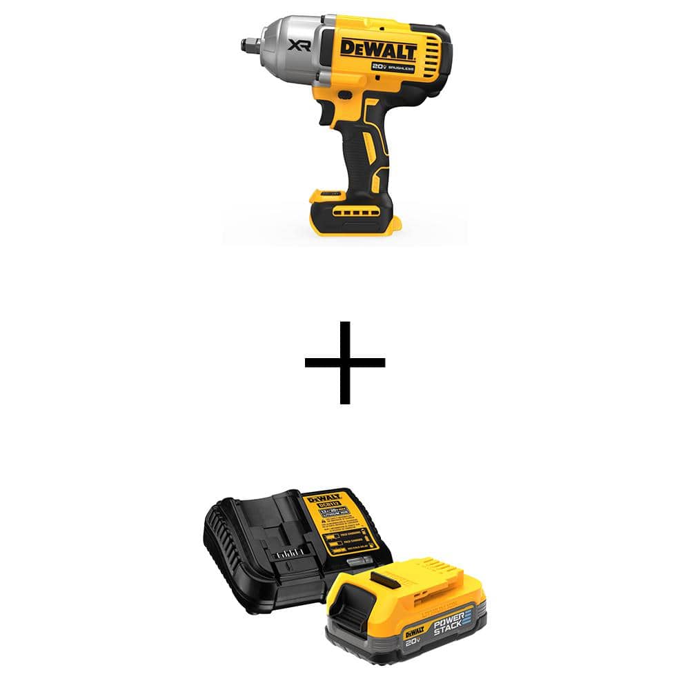 DEWALT 20V MAX Lithium-Ion Cordless 1/2 in. Impact Wrench with 20V MAX POWERSTACK Compact Battery Starter Kit (1)