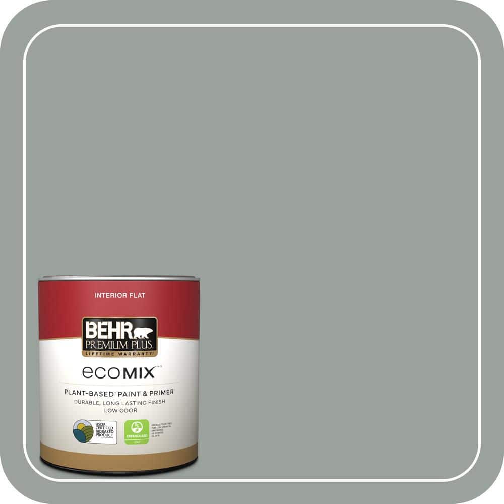 BEHR PREMIUM PLUS #PPU11-16 Brampton Gray Flat EcoMix Plant-Based & Primer (1)
