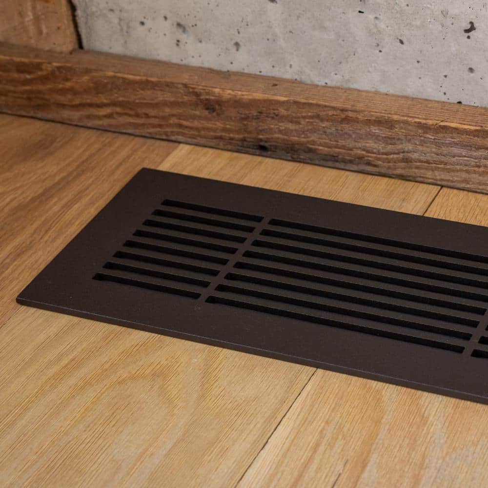 Reggio Registers Royal Series 10 in. x 4 in. Black Steel Vent Cover Grille for Home Floors Without Mounting Holes (3)