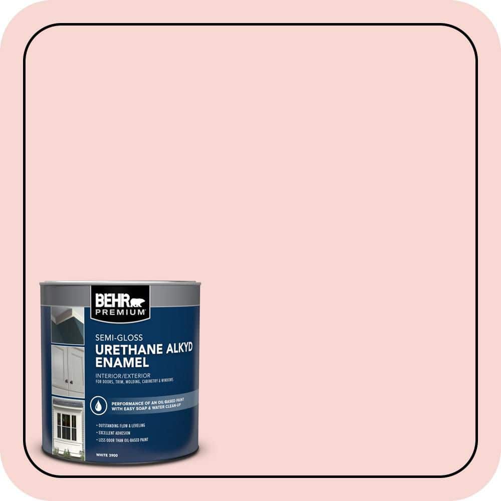 BEHR PREMIUM 1 qt. #M160-1 Cupcake Pink Semi-Gloss Enamel Urethane Alkyd Interior/Exterior Paint