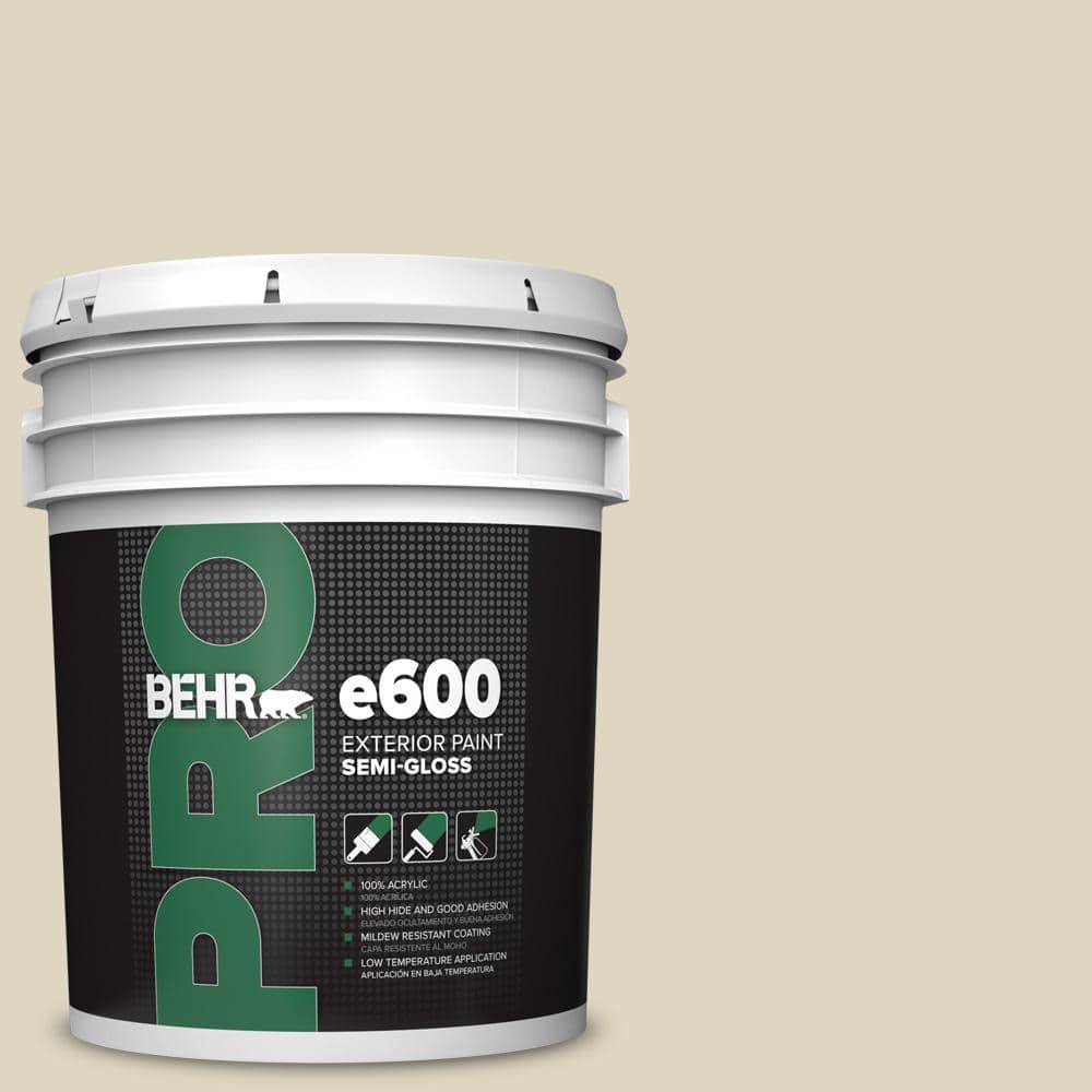 BEHR PRO 5 gal. #HDC-NT-15 Rococo Beige Semi-Gloss Exterior Paint