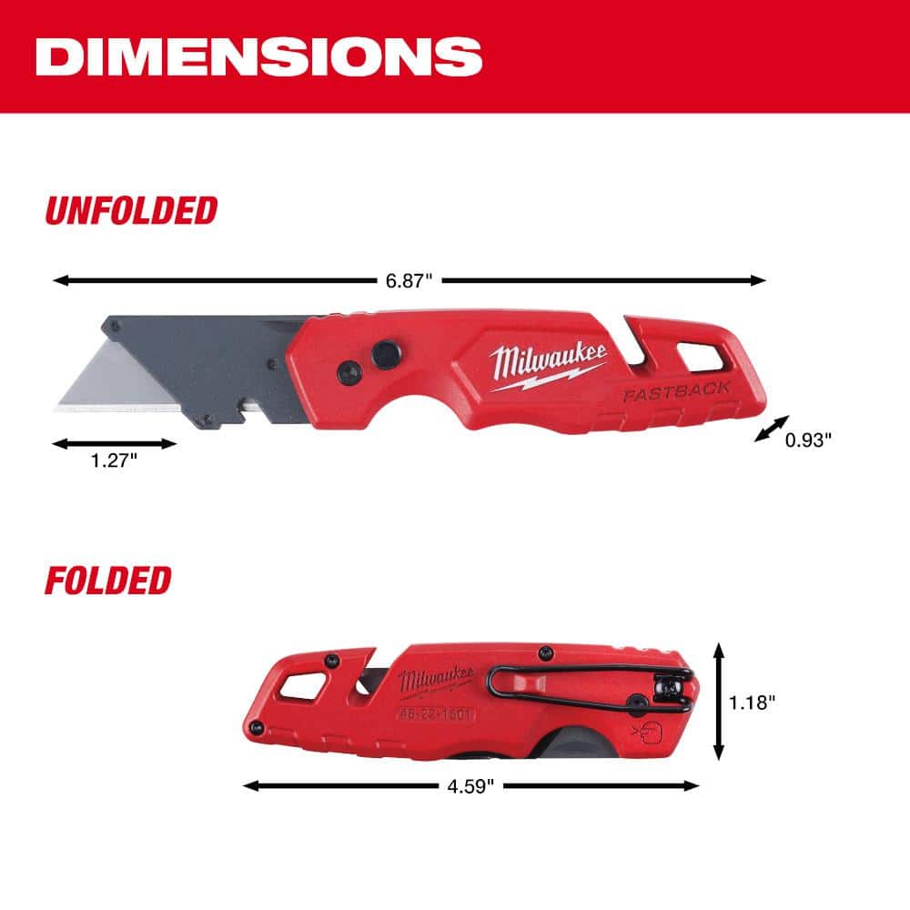 Milwaukee FASTBACK Folding Utility Knife with General Purpose Blade (3)