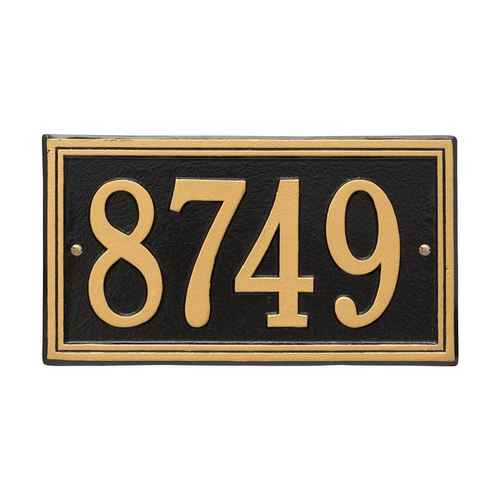 Whitehall Products Double Line Standard Wall 1-Line Personalized Aluminum Rectangle Address Plaque