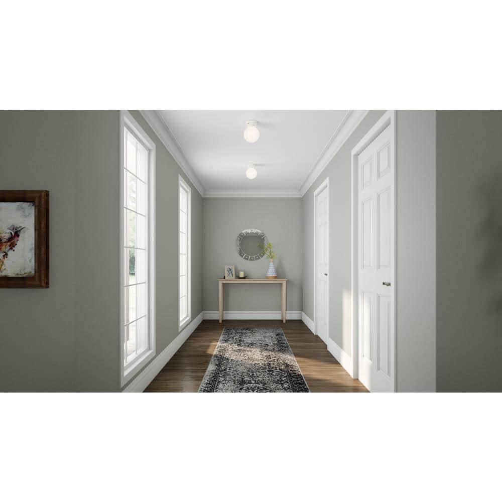 Hampton Bay 6 in. 1-Light White Globe LT Flush Mount with Pull Switch (3)